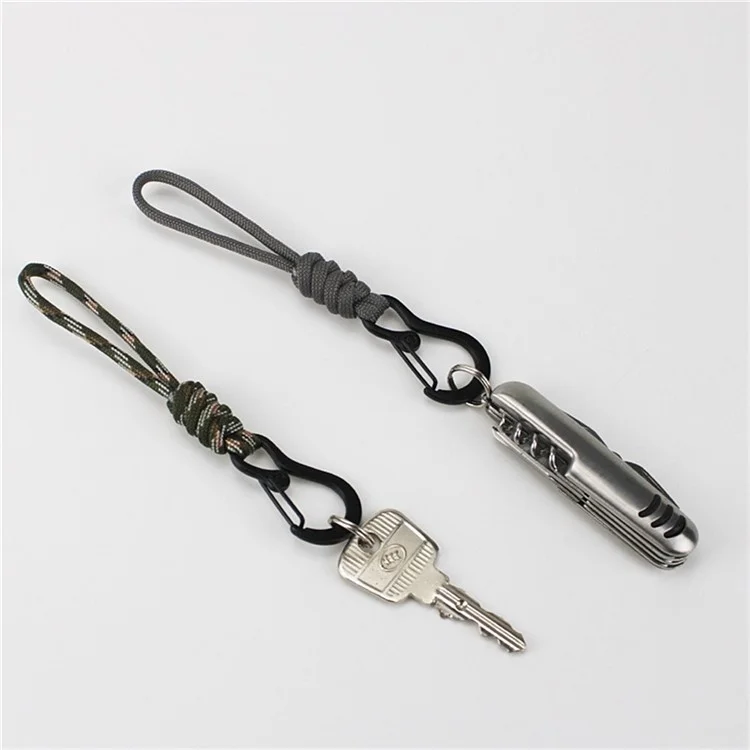 22cm Keychain Strap 4mm 7-Core Paracord Anti-Lost Key Ring Holder Strap Lanyard - Black