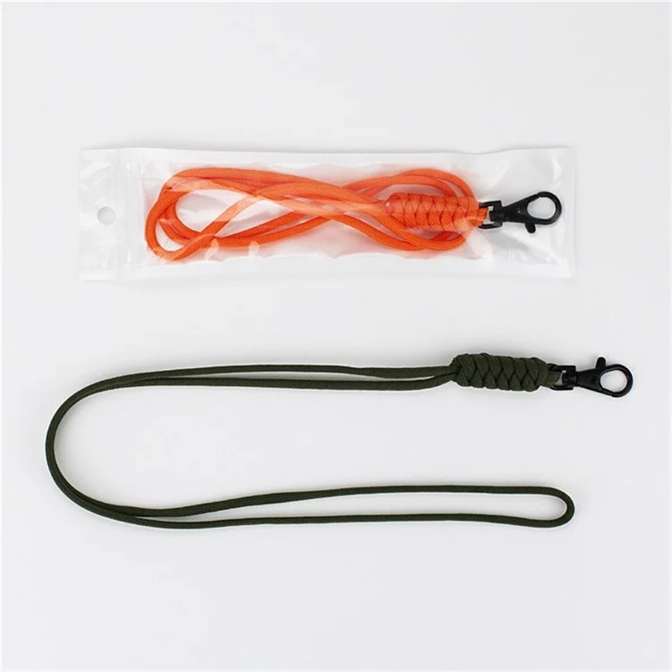 48cm Neck Strap 4mm 7-Core Paracord Braided Lanyard for Key Ring ID Badge Holder - Grey