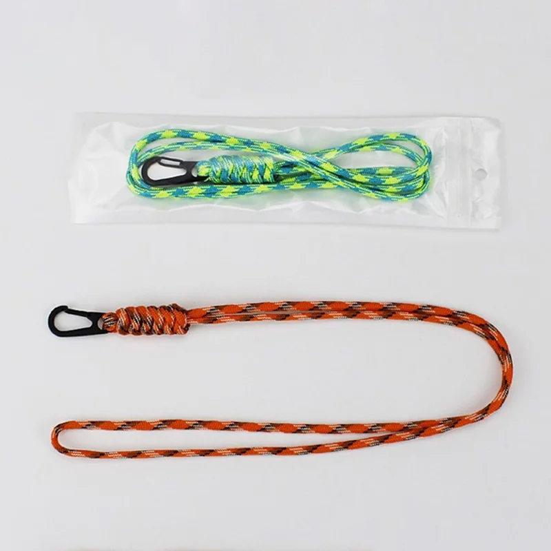 48cm Keychain Holder Strap 4mm 7-Core Paracord Braided Anti-Loss Lanyard Neck Strap - Black