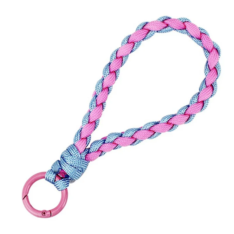 Strap de Muñeca de Teléfono de 16 cm 4 mm Paracord de 7 Núcleos Lanyard Anti-p-perdha Keychain Strap - Rosa+azul