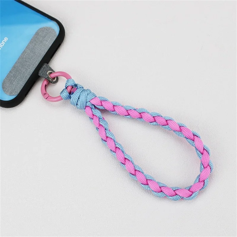 Strap de Muñeca de Teléfono de 16 cm 4 mm Paracord de 7 Núcleos Lanyard Anti-p-perdha Keychain Strap - Rosa+azul