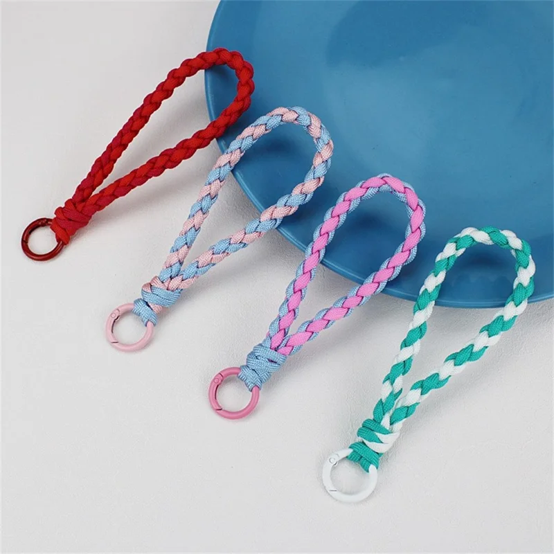 Strap de Muñeca de Teléfono de 16 cm 4 mm Paracord de 7 Núcleos Lanyard Anti-p-perdha Keychain Strap - Rosa+azul