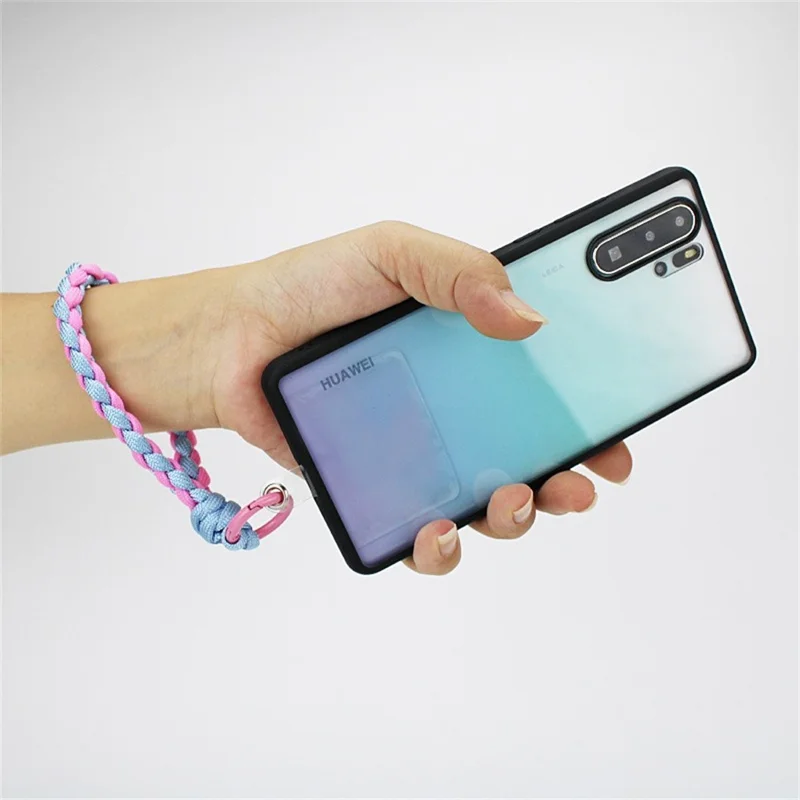 Strap de Muñeca de Teléfono de 16 cm 4 mm Paracord de 7 Núcleos Lanyard Anti-p-perdha Keychain Strap - Rosa+azul