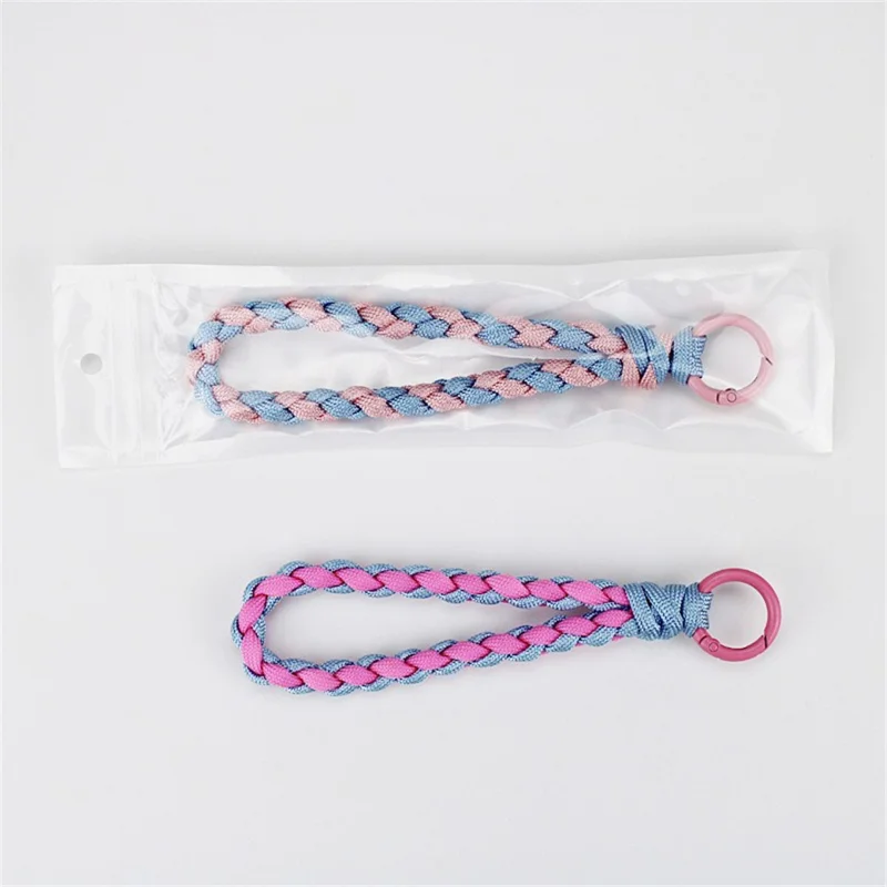 Strap de Muñeca de Teléfono de 16 cm 4 mm Paracord de 7 Núcleos Lanyard Anti-p-perdha Keychain Strap - Rosa+azul