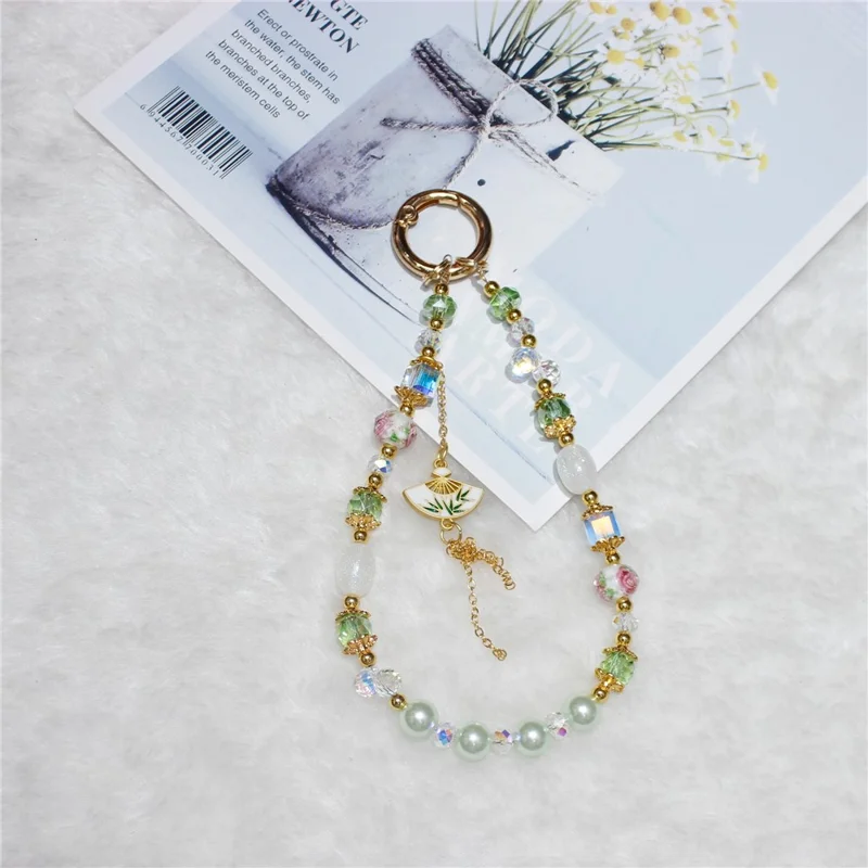 Cell Phone Lanyard 26cm Auspicious Bead Phone Chain Wrist Strap - Type G