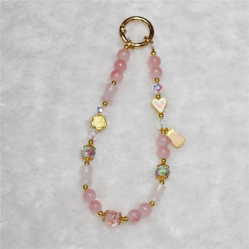 Cell Phone Lanyard 26cm Auspicious Bead Phone Chain Wrist Strap - Type J
