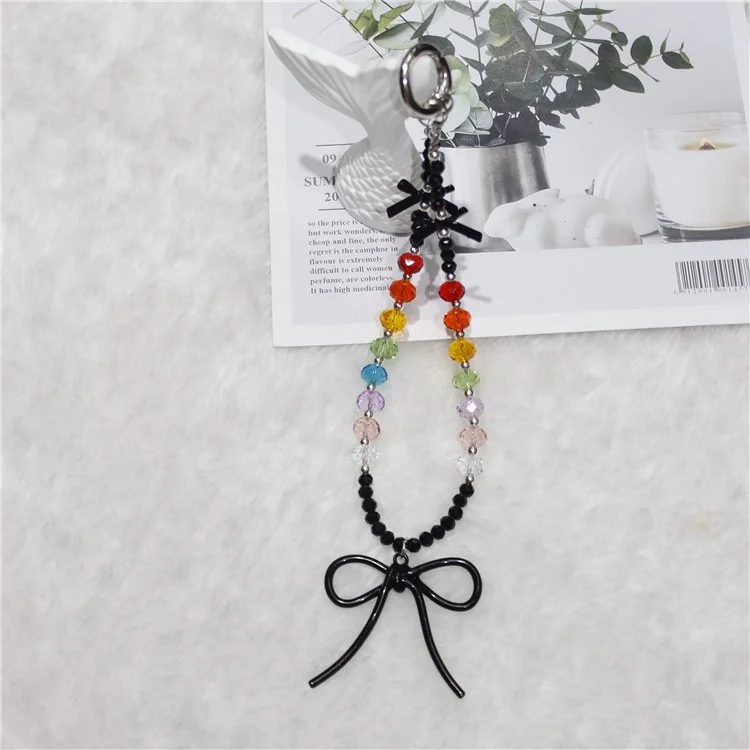 Película Celular Lanyard de 26 cm Beads de Color Cinta de Muñeca de Muñeca de Muñeca - Con Arco