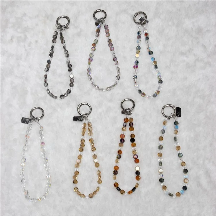 Crystal Bead Phone Lanyard Short 26 cm Mobile Bracciale Anti-Lost Catena - Stile 1