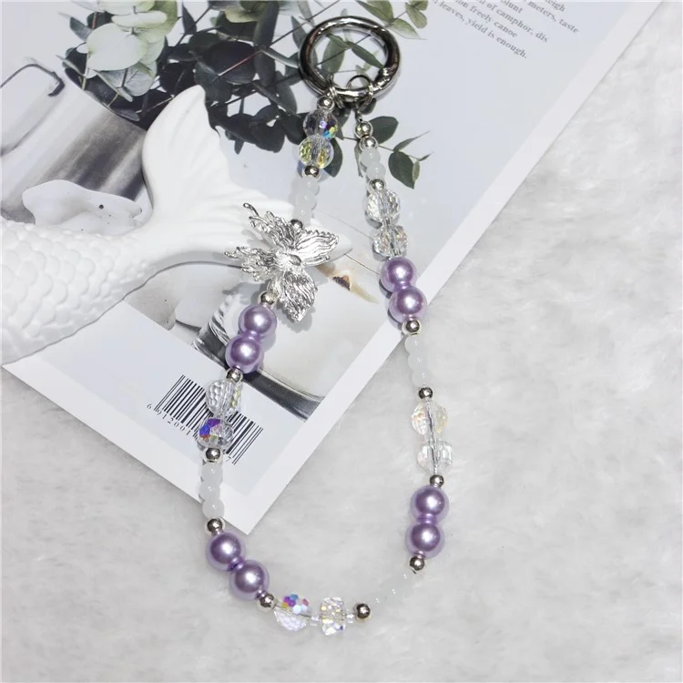 Longe de Téléphone à Perle Courte 26 cm - Violet