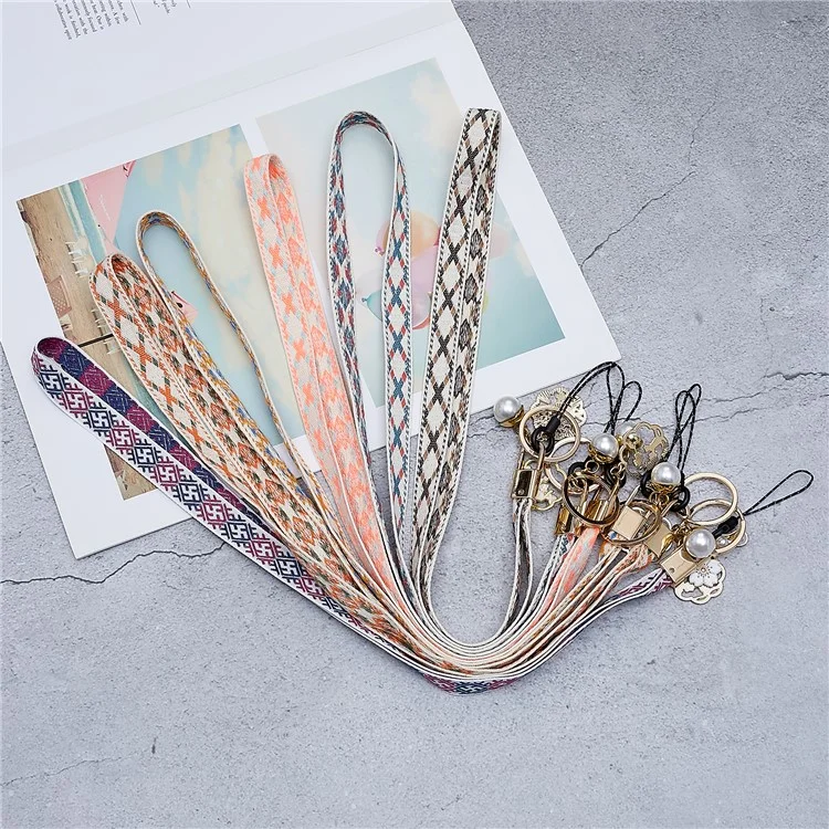 80 cm Handy Lanyard Blume Anhänger Crossbody Phone Lanyard Telefon Handgelenksgurt Hals Lanyard Schultergurt - Dunkelblau