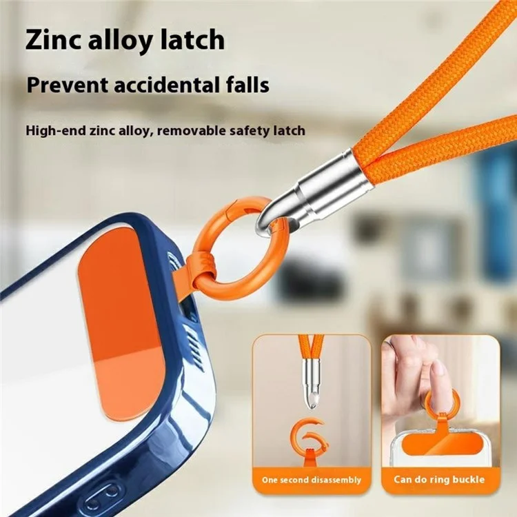 2Pcs 0.6mm Ultra Thin Phone Tether Tabs for Phone Case Metal Safety Patch - Orange