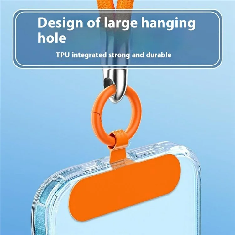 2Pcs 0.6mm Ultra Thin Phone Tether Tabs for Phone Case Metal Safety Patch - Orange