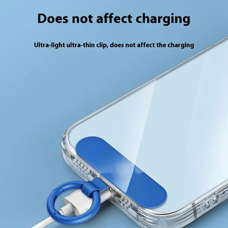 2Pcs 0.6mm Ultra Thin Phone Tether Tabs for Phone Case Metal Safety Patch - Transparent