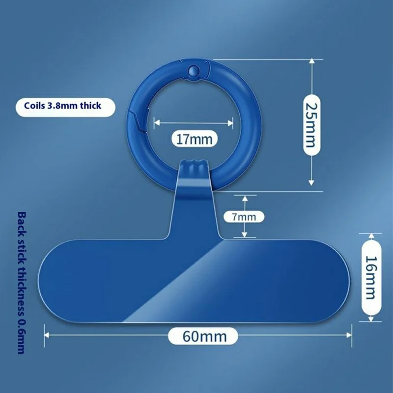 2Pcs 0.6mm Ultra Thin Phone Tether Tabs for Phone Case Metal Safety Patch - Transparent