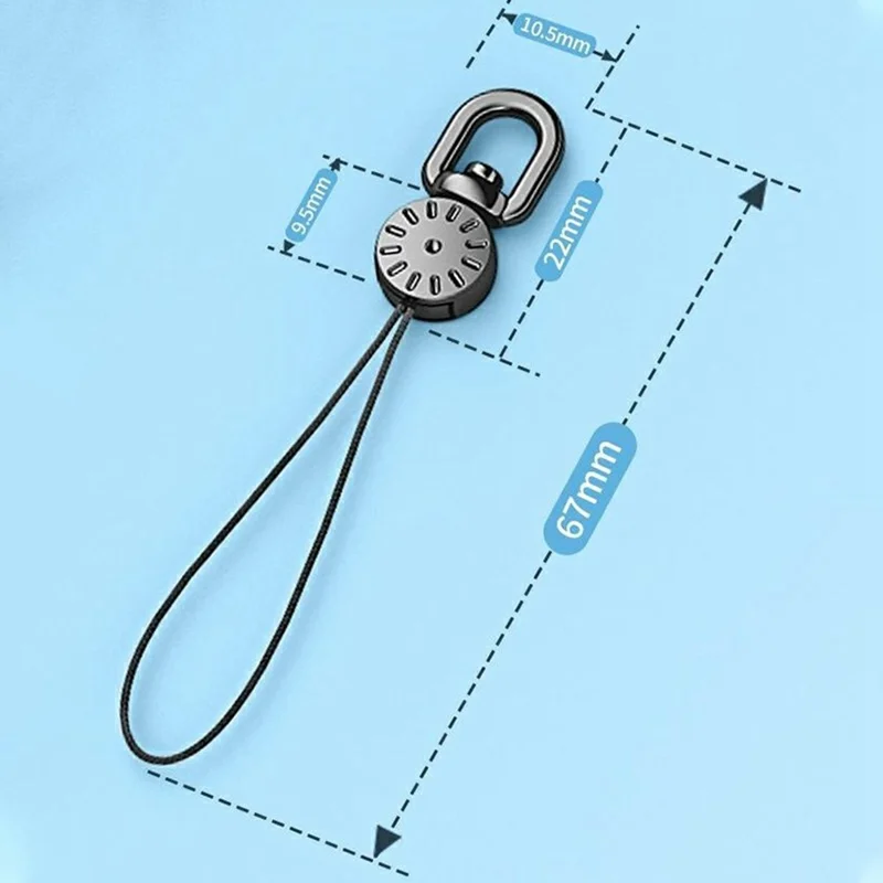 10Pcs / Pack Dial Decor Small Lanyard for Phone Case DIY Anti-Lost Rotating Strap Cell Phone Accessory - Gold