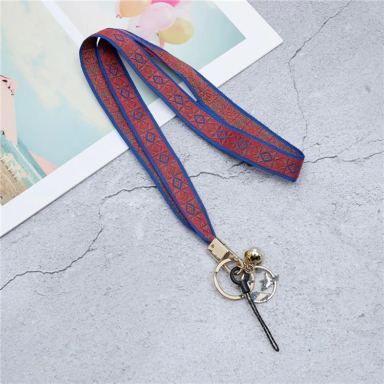 Totem -serie Telefon Lanyard 80cm Crossbody Neckriemen Vintage Anhänger Universal Mobile Lanyard - Rot