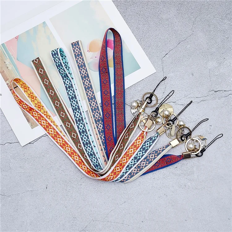 Totem -serie Telefon Lanyard 80cm Crossbody Neckriemen Vintage Anhänger Universal Mobile Lanyard - Rot