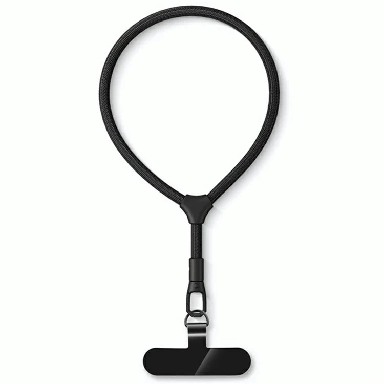 7 mm Verstellbarer Ringgerportgurt Polyester Telefon Lanyard Mit Tether Tab - Schwarz