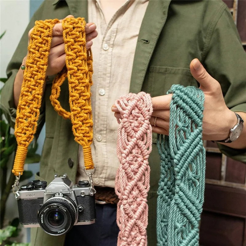 100cm Bohemian Style Hand-Woven Crossbody Strap for Phone, Camera Shoulder Strap Lanyard - A92-00+09