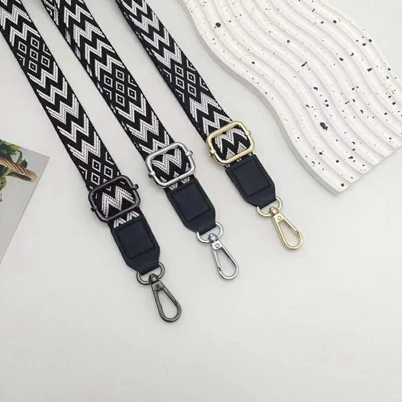 3.8cm Width Adjustable Replacement Shoulder Strap for Phone, Bag, Camera, Crossbody Strap with Silver Buckle - White