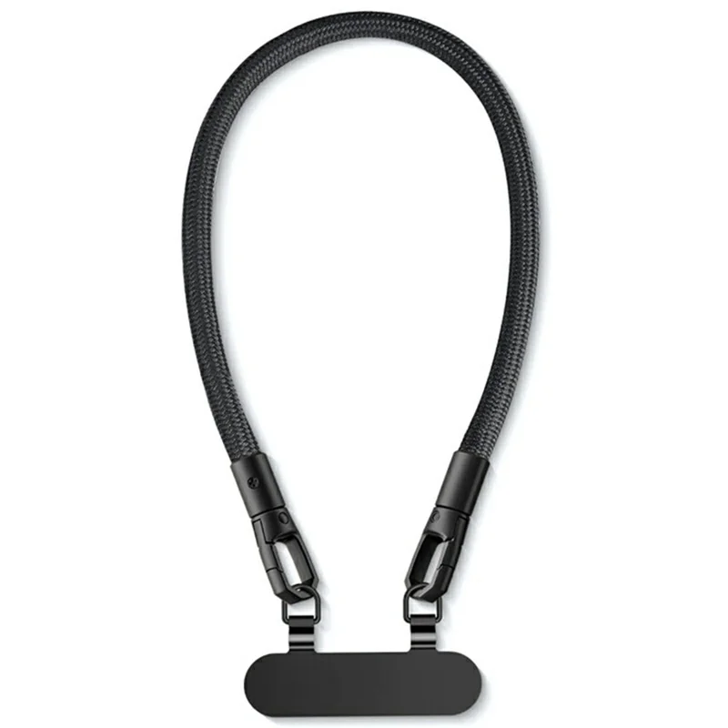 30cm Double Buckle Wrist Strap with Tether Tab, Anti-Loss Drop Protection Cell Phone Lanyard - Black