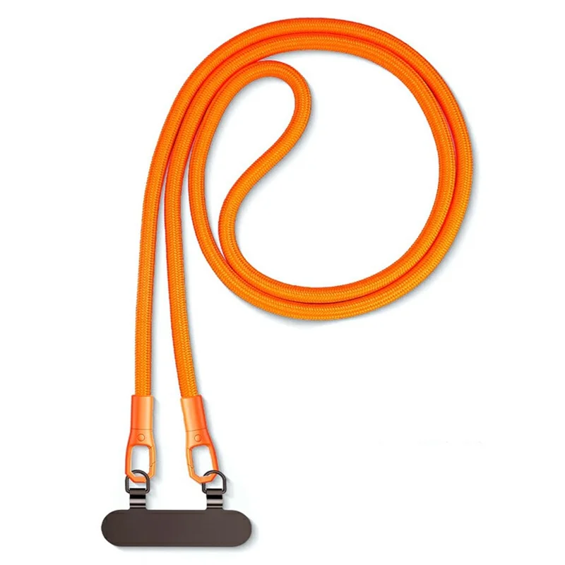 130mm Crossbody Strap with Tether Tab, Anti-Loss Drop Protection Double Buckle Cell Phone Long Lanyard - Orange