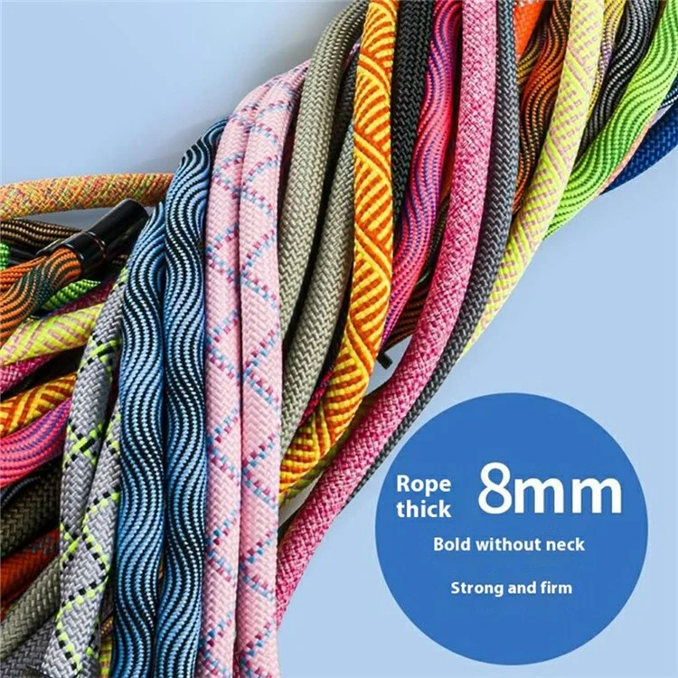 8mm Adjustanle Nylon Phone Lanyard Zinc Alloy Buckle Crossbody Neck Strap with Bidirectional Clip - Purple Blue