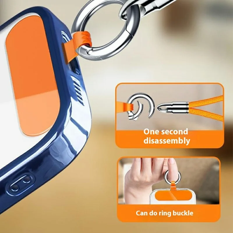 6mm Bullet-Shaped Crossbody Phone Lanyard with Tether Tab, Detachable Ring Cell Phone Shoulder Strap - Light Camel