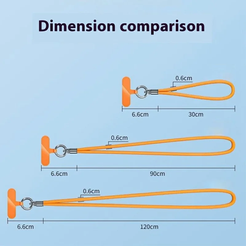 6mm Bullet-Shaped Crossbody Phone Lanyard with Tether Tab, Detachable Ring Cell Phone Shoulder Strap - Light Camel