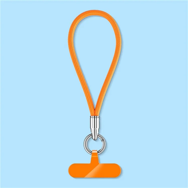 6mm Bullet-Shaped Phone Lanyard with Tether Tab, Detachable Buckle Cell Phone Wrist Strap - Orange