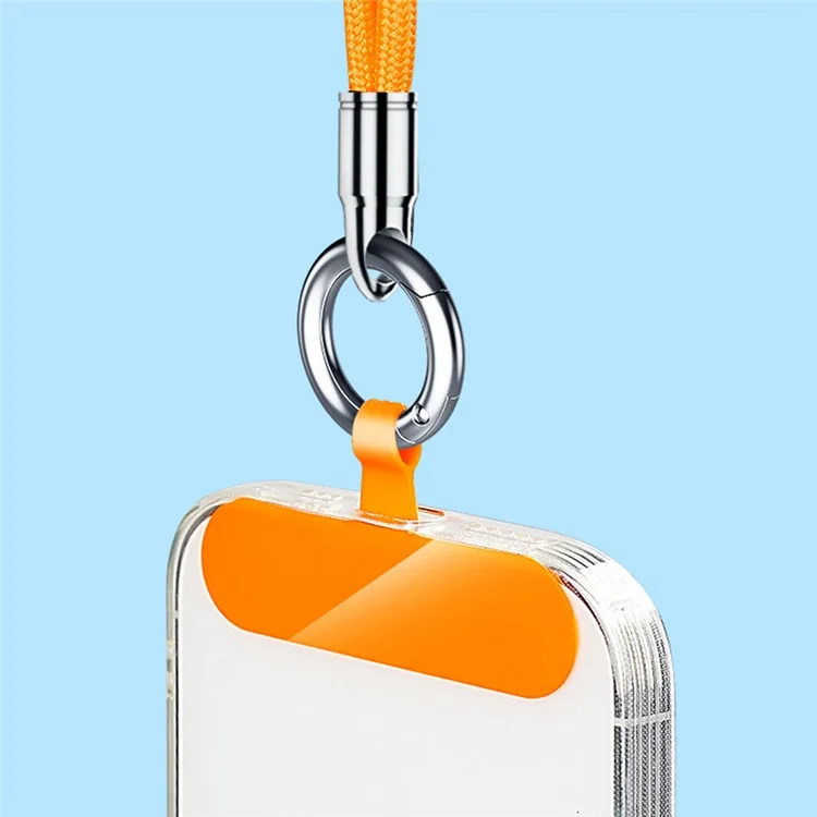 6mm Bullet-Shaped Phone Lanyard with Tether Tab, Detachable Buckle Cell Phone Wrist Strap - Orange