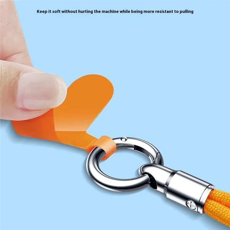 6mm Bullet-Shaped Phone Lanyard with Tether Tab, Detachable Buckle Cell Phone Wrist Strap - Orange