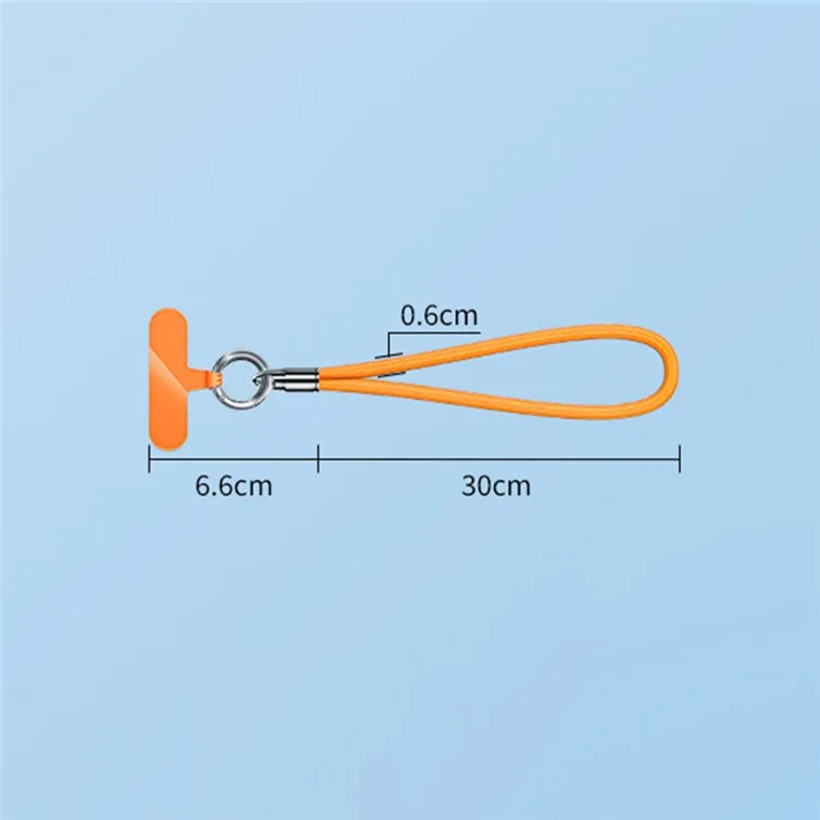 6mm Bullet-Shaped Phone Lanyard with Tether Tab, Detachable Buckle Cell Phone Wrist Strap - Orange