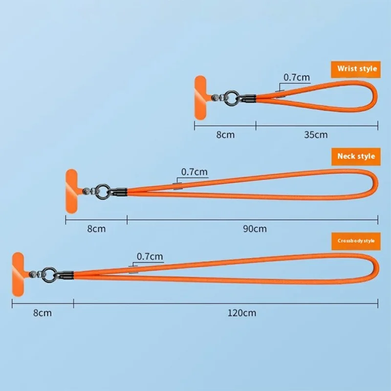 7mm Crossbody Phone Lanyard with Tether Tab, Ring Hook Rotating Watch Dial Design Phone Straps - Blackish Green