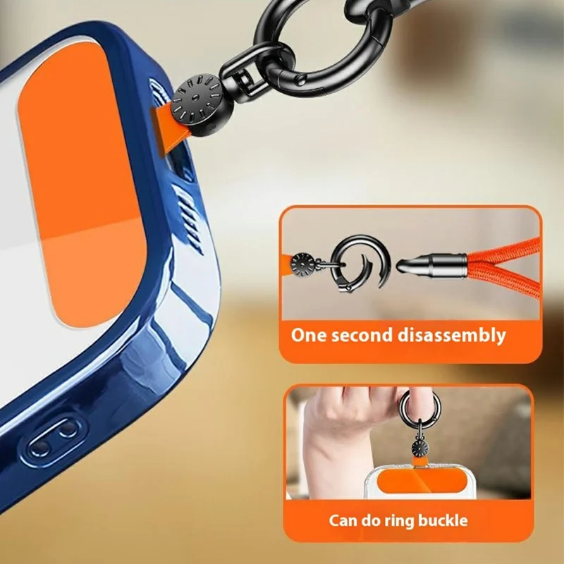 7mm Phone Lanyard Rotating Watch Dial Shape Phone Wrist Straps with Tether Tab - Blackish Green