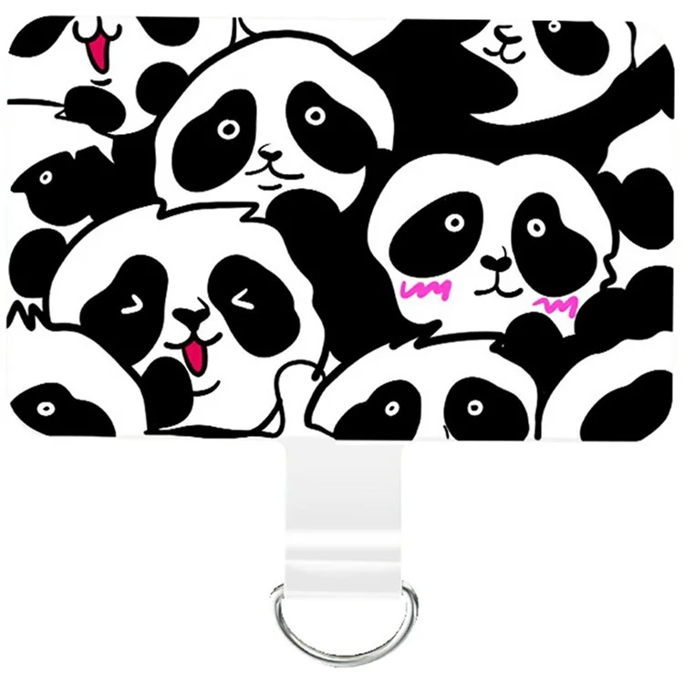 5-Pack TPU Phone Tether Tab Panda Pattern Design Phone Lanyard Patch Phone Strap Replacement Part