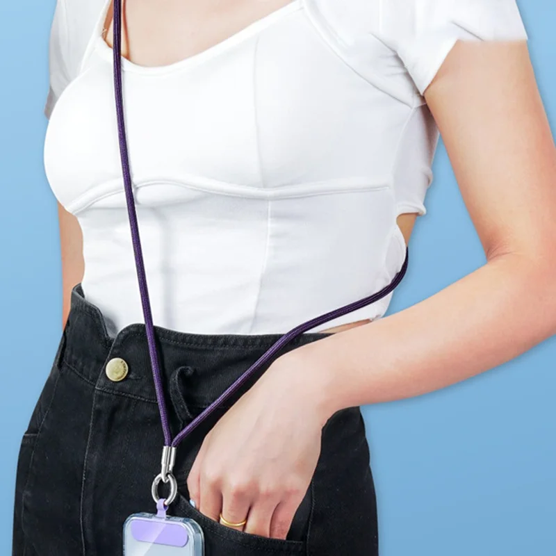 6mm Bullet-Shaped Phone Lanyard with Tether Tab, Detachable Ring Neck Straps for Phone Case - Light Camel