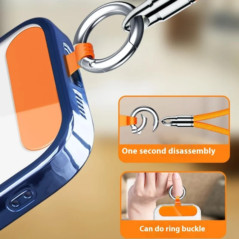 6mm Bullet-Shaped Phone Lanyard with Tether Tab, Detachable Ring Neck Straps for Phone Case - Light Camel