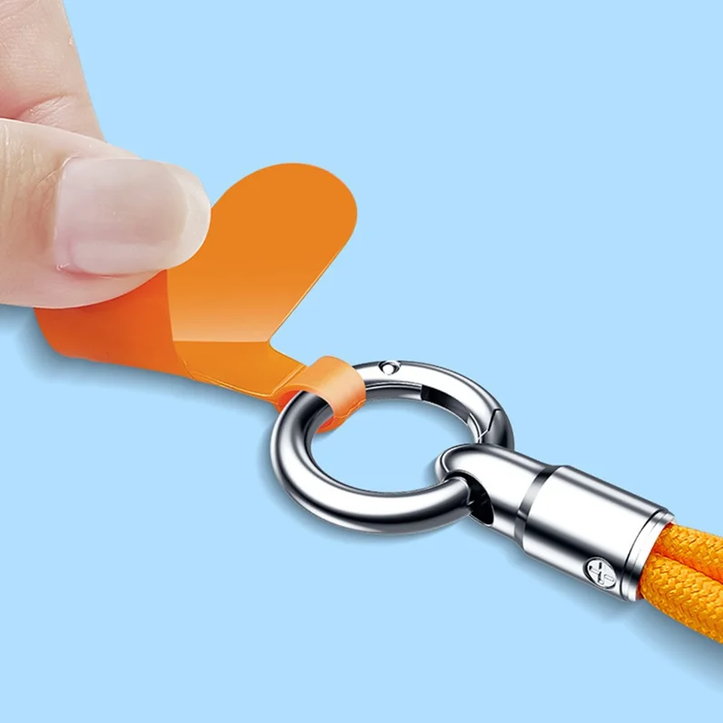 6mm Bullet-Shaped Phone Lanyard with Tether Tab, Detachable Ring Neck Straps for Phone Case - Light Camel