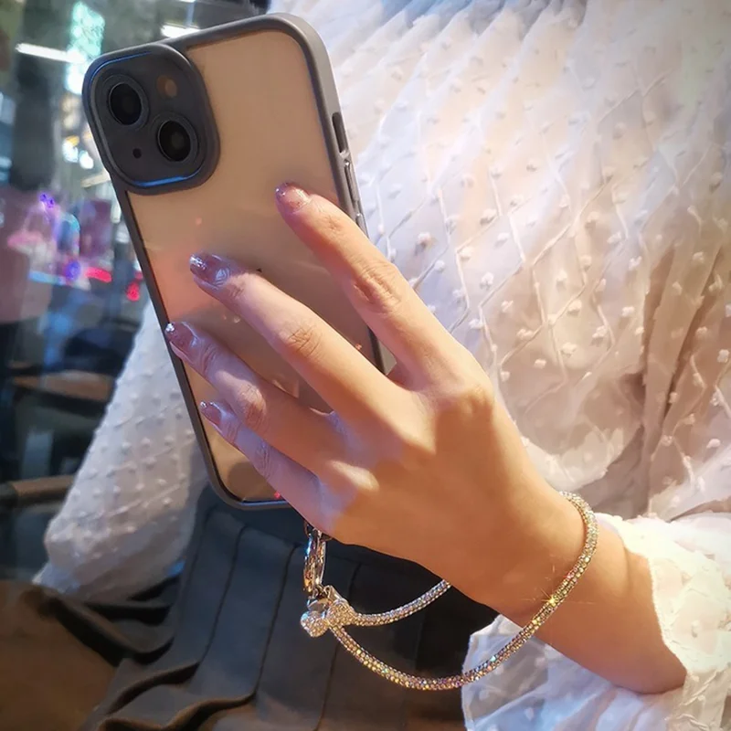 Phone Neck Strap Wrist Strap Rhinestone Decor Butterfly Knot Lanyards with 2 Tether Tabs - Colorful