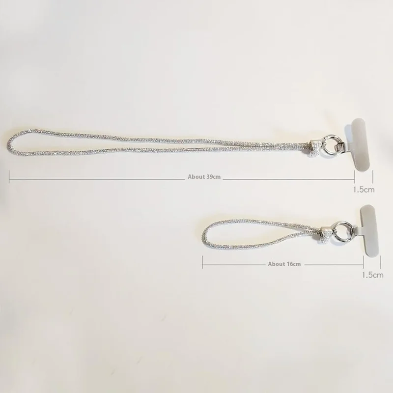 Phone Neck Strap Wrist Strap Rhinestone Decor Butterfly Knot Lanyards with 2 Tether Tabs - Colorful