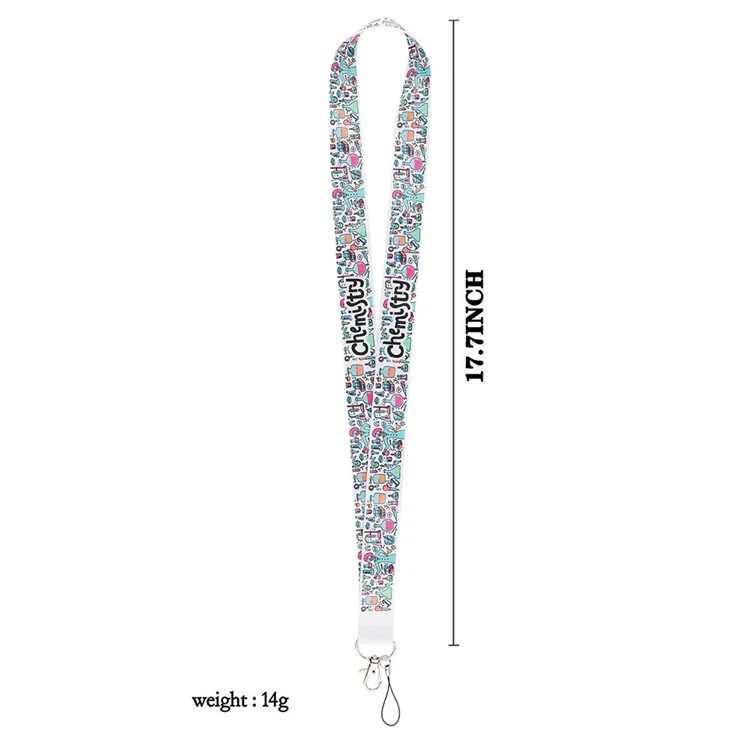 Mobile Phone Lanyard Chemistry Pattern ID Badge Holder Keychain Nylon Rope Nylon Neck Strap - AL404