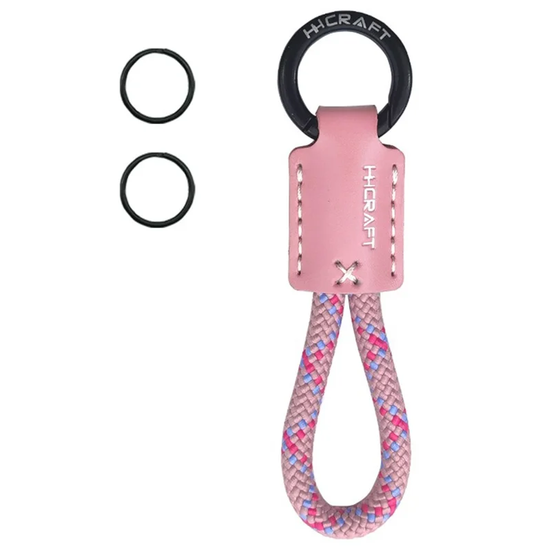 HHCRAFT h24-0319 Wrist Strap Genuine Cow Leather Phone Bracelet Strap Keychain Holder - Pink