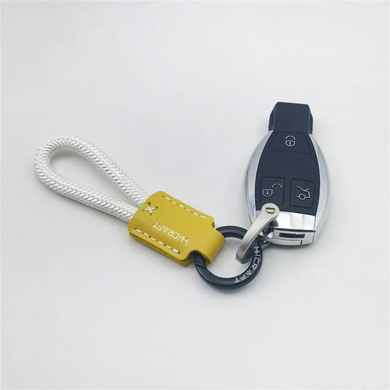 HHCRAFT h24-0319 Wrist Strap Genuine Cow Leather Phone Bracelet Strap Keychain Holder - Silver