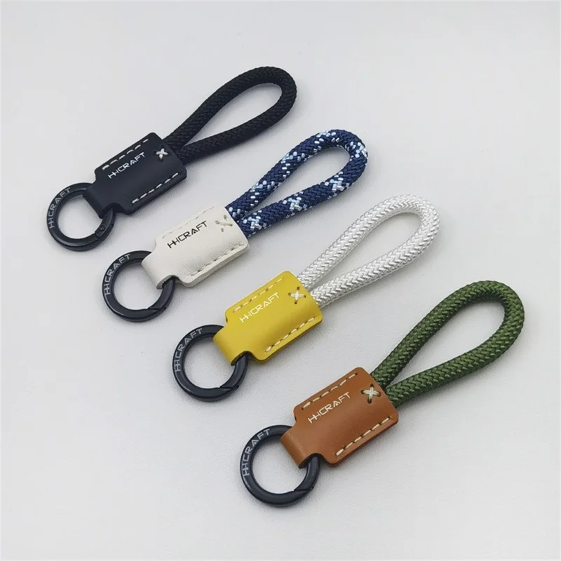 HHCRAFT h24-0319 Wrist Strap Genuine Cow Leather Phone Bracelet Strap Keychain Holder - Silver