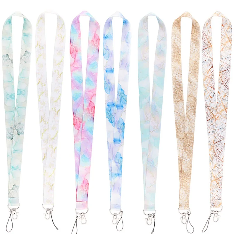 Universal Phone Strap Marble Pattern ID Badge Holder Lanyard Cell Phone Neck Hanging Rope - AL593-6