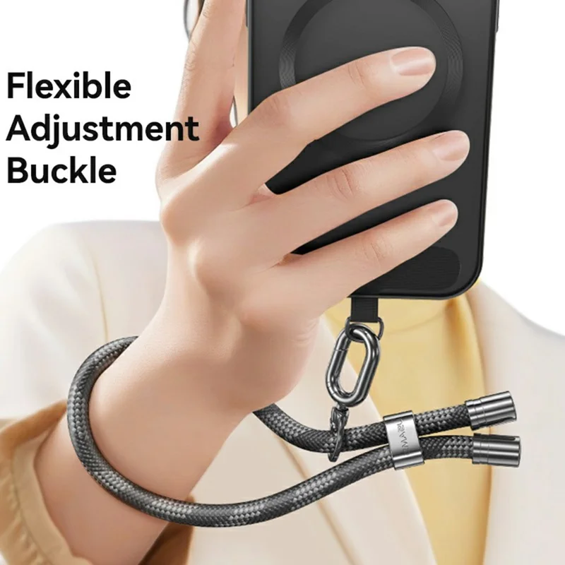USAMS ZB317 34cm Phone Lanyard Polyester Adjustable Wrist Strap with Tether Tab - Blue