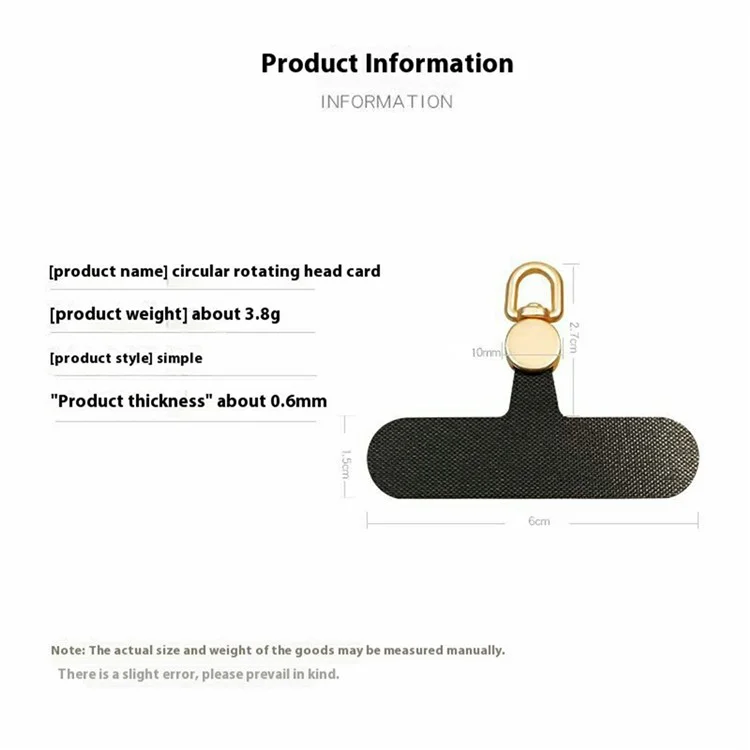 Phone Tether Tab Nylon Patch 360° Rotatable Metal Hook Phone Strap Replacement Part - Sky Blue