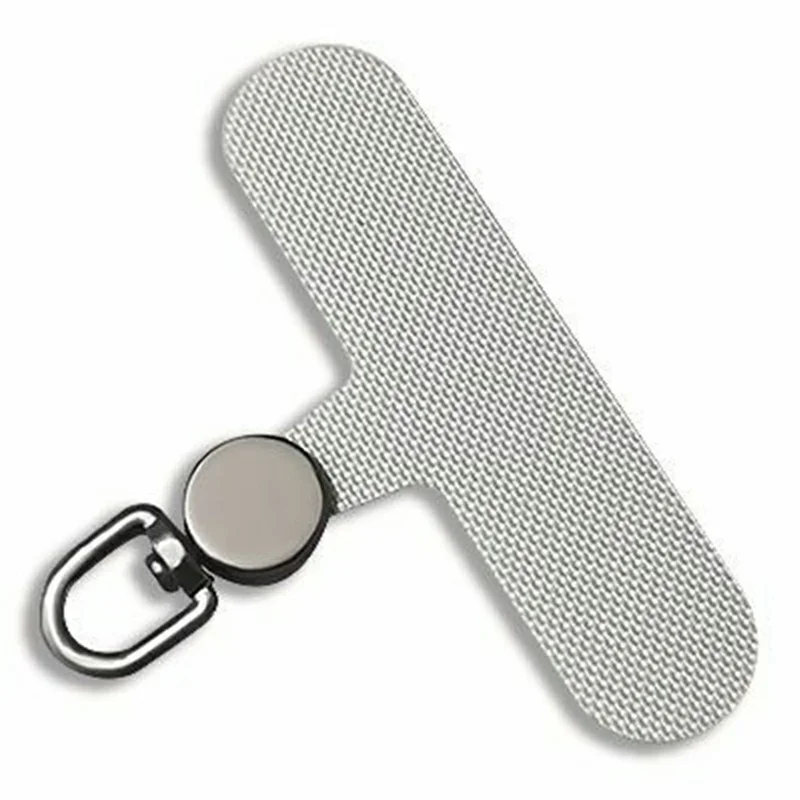 Phone Tether Tab Nylon Patch 360° Rotatable Metal Hook Phone Strap Replacement Part - Grey