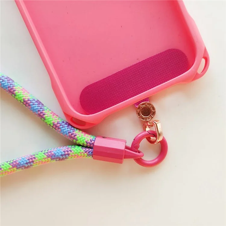 Nylon Telefon Tether Tab 360 ° Rotatable Metall -haken -telefongurt Austausch - Schwarz
